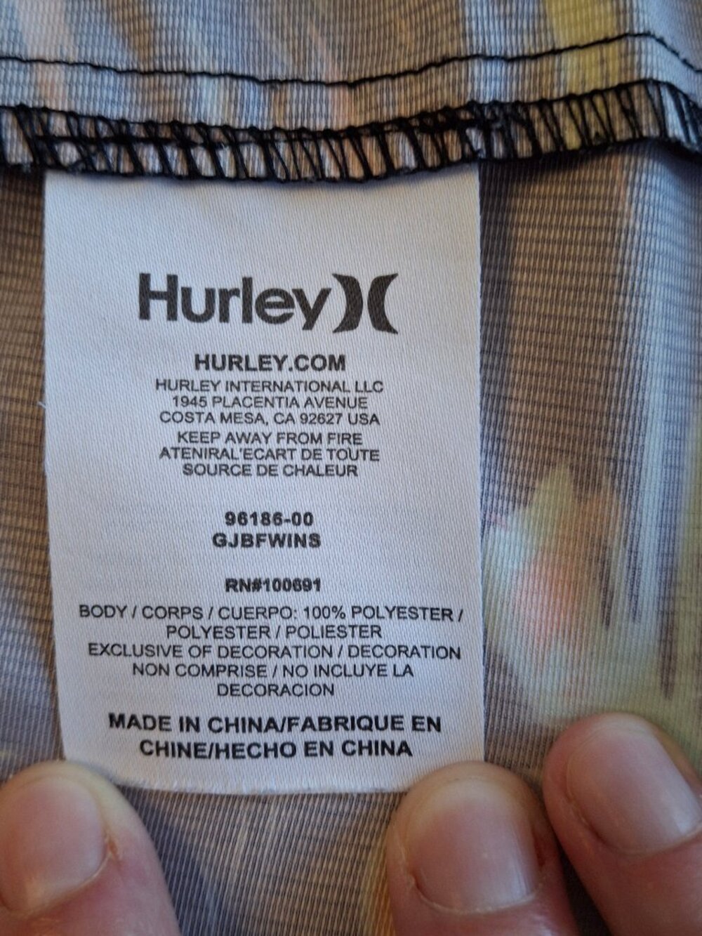 Hurley Black Tropical Print Jacket with hood - Picture 14 of 16
